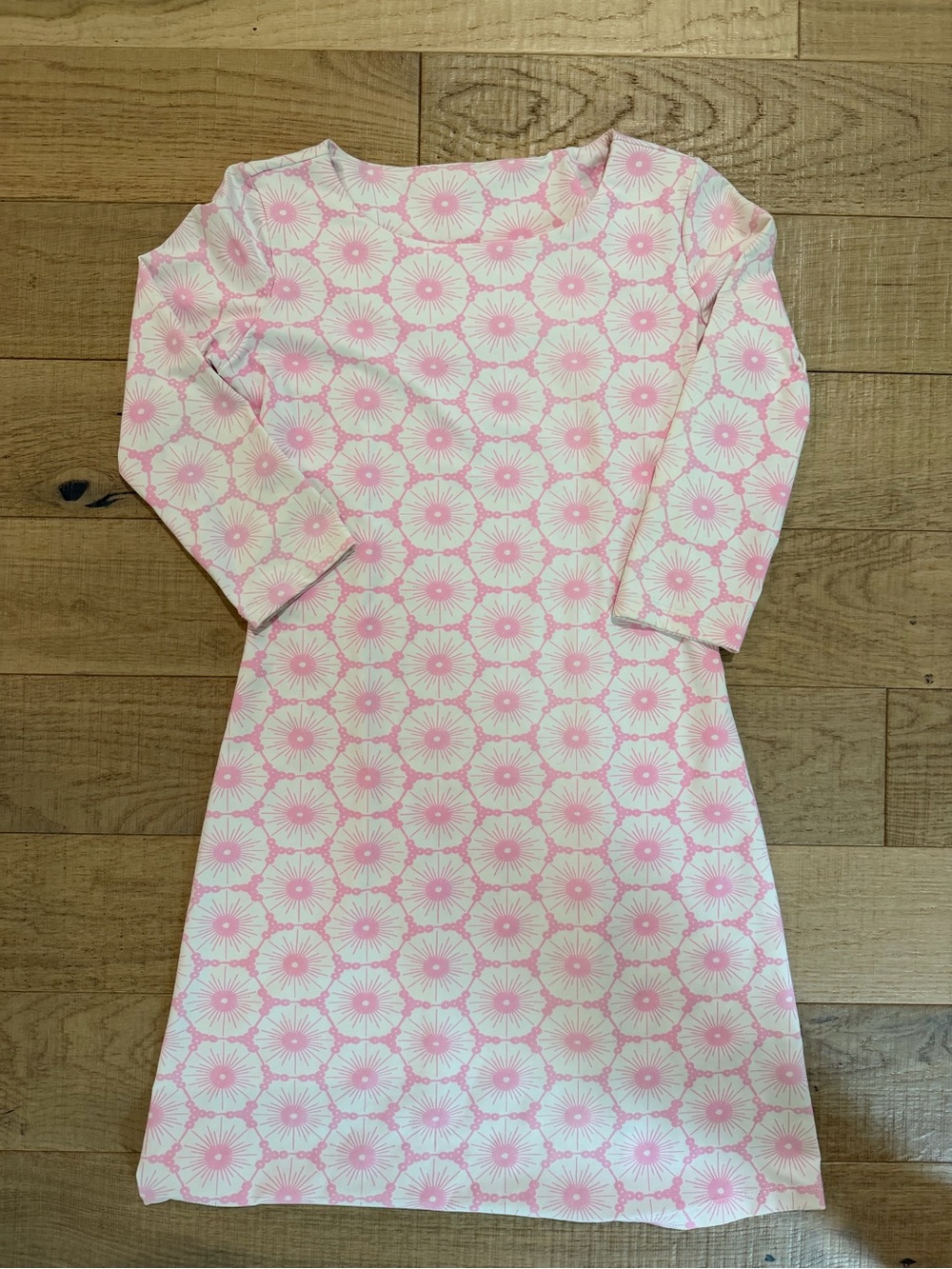 MAHI GOLD Pink & White Floral Geometric Dress
